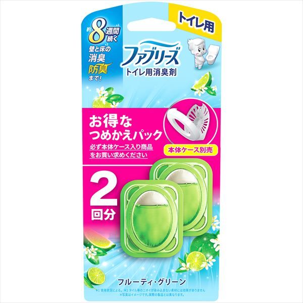 まとめ買い-12点セット ファブリーズトイレ用消臭剤フルーティ グリーンつめかえ２個パック Ｐ＆Ｇ