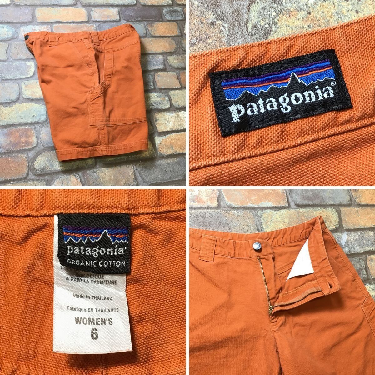 SP1-156★USA正規品・名作★美品★レンガ色【patagonia パタゴニア】07年 オーガニックコットン スタンドアップショーツ 【レディース 6】