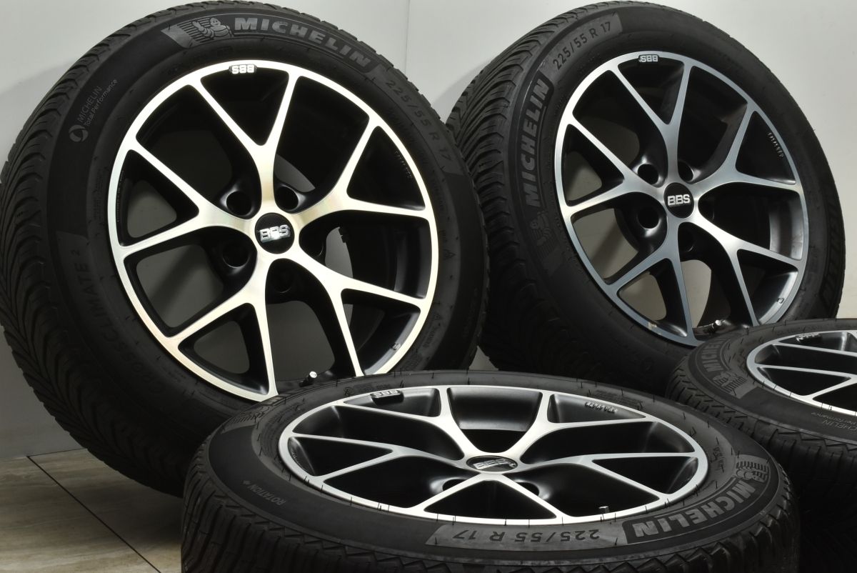 【人気デザイン】BBS ジャーマニー SR 17in 8J +30 PCD120 2023年製 ミシュラン クロスクライメート2 225/55R17 BMW F10 5シリーズ 