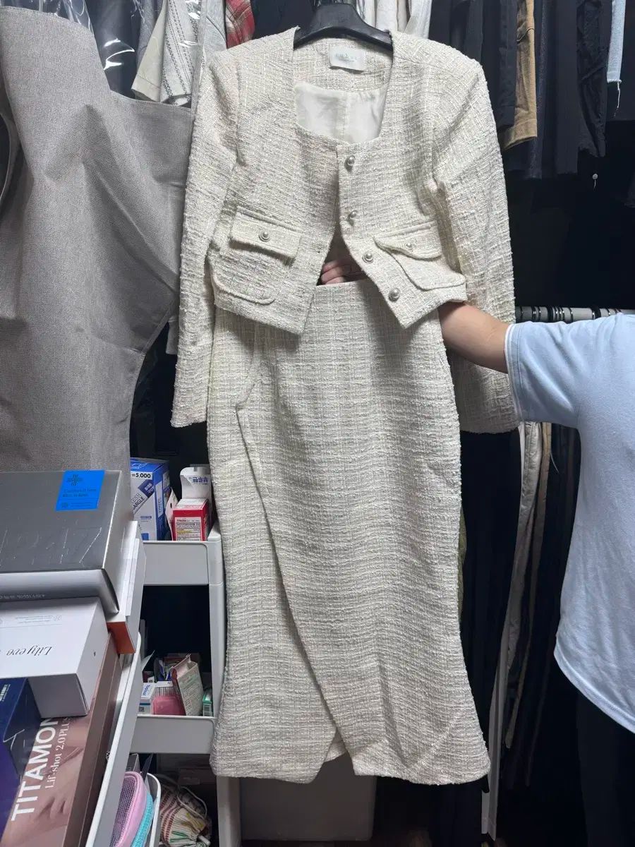 ツイード セットアップ アイボリー