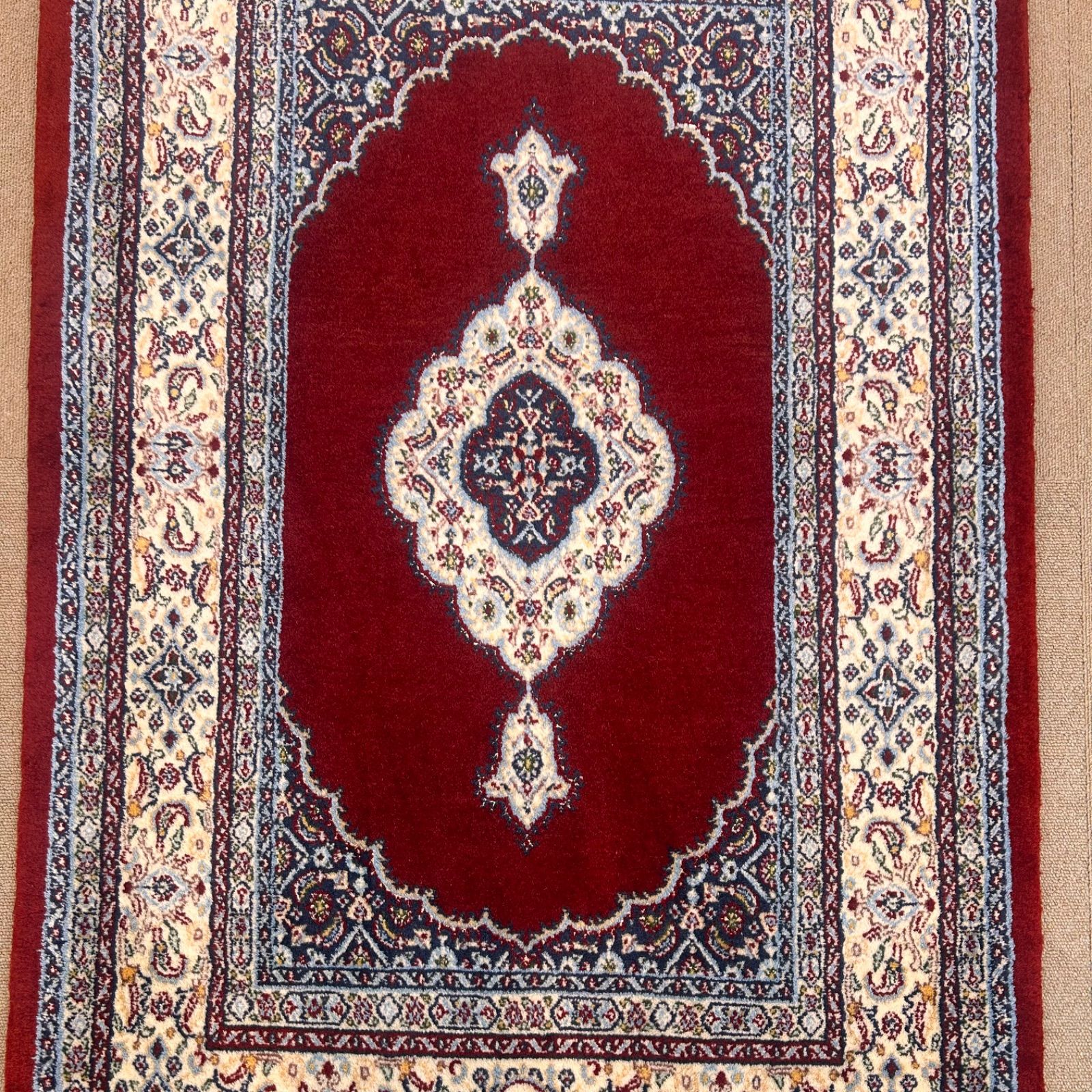 ウール絨毯 イラン ムード産 80×124cm 手織りカーペット インテリアラグ タペストリー 玄関 チェリーベアムード チェリーベアウール120×80