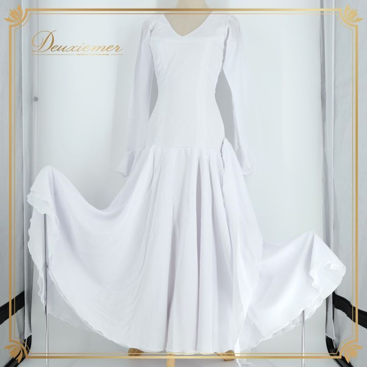フラメンコ 衣装 人気 ワンピース ドレス ホワイト系 無地 シンプル 白