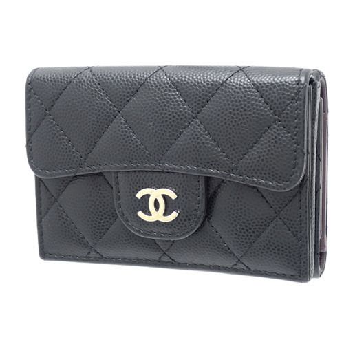 CHANEL(シャネル) マトラッセ ココマーク 三つ折り財布 コンパクト財布 ...