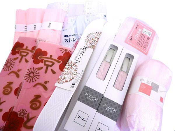 着物美人 送料込み 着物スリップ 肌襦袢 肌着 LL 2L 足袋 帯板 帯枕 伊達締め 腰紐 コーリンベルト 衿芯 留袖 訪問着 附下 色無地 着物 和装小物 和服用インナー 着付け小物 12点セット m328803