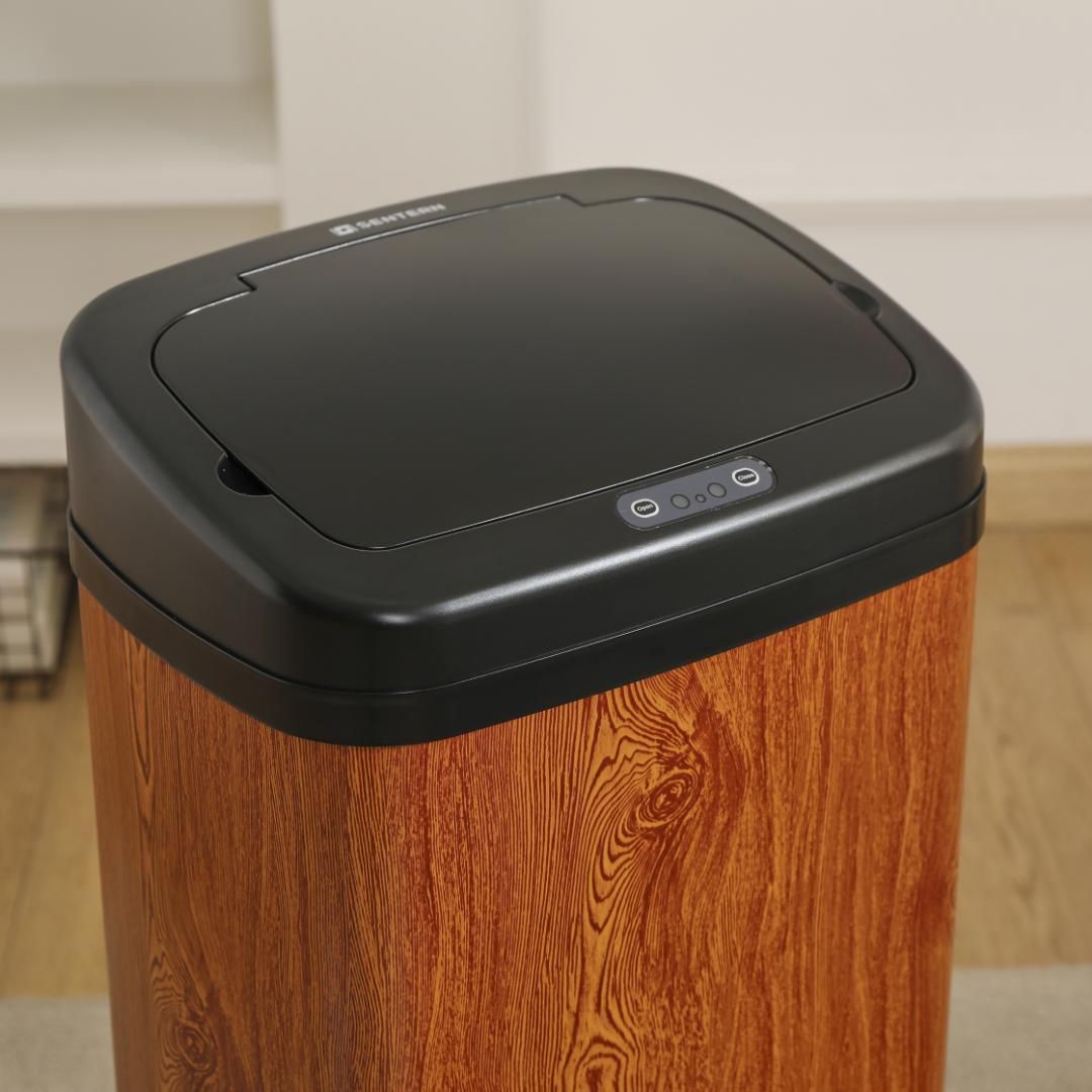 2個セット】【人気商品】センサー全自動開閉式 ゴミ箱 大容量45L 木目