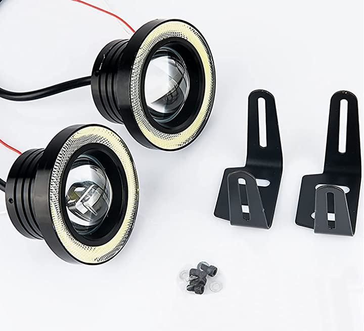 Lanx. （ランクスドット） LED フォグランプ 左右 2個 セット 汎用 イカリング ヘッドライト 高性能 COB 防水 車用( イエロー) -  メルカリ