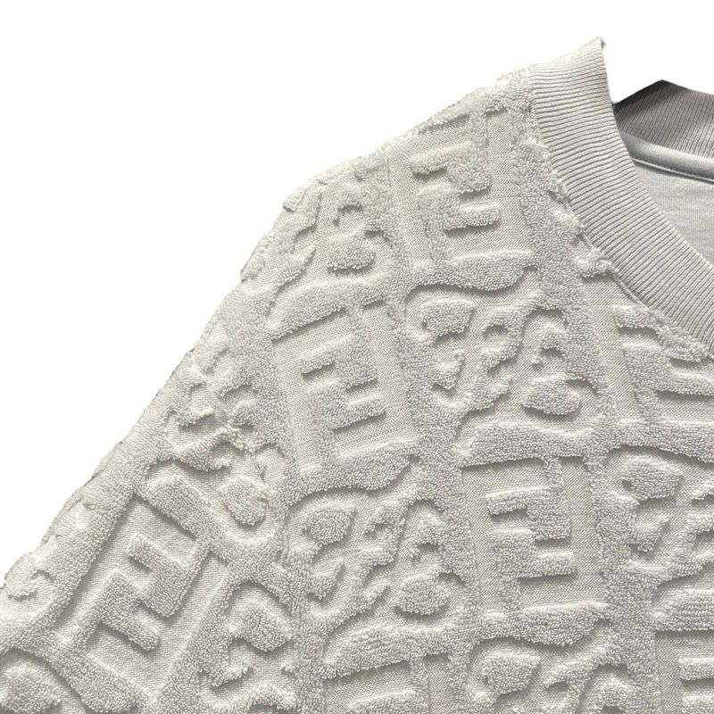 フェンディ FENDI FF総柄テリーコットンTシャツ FY0936 ブルー  