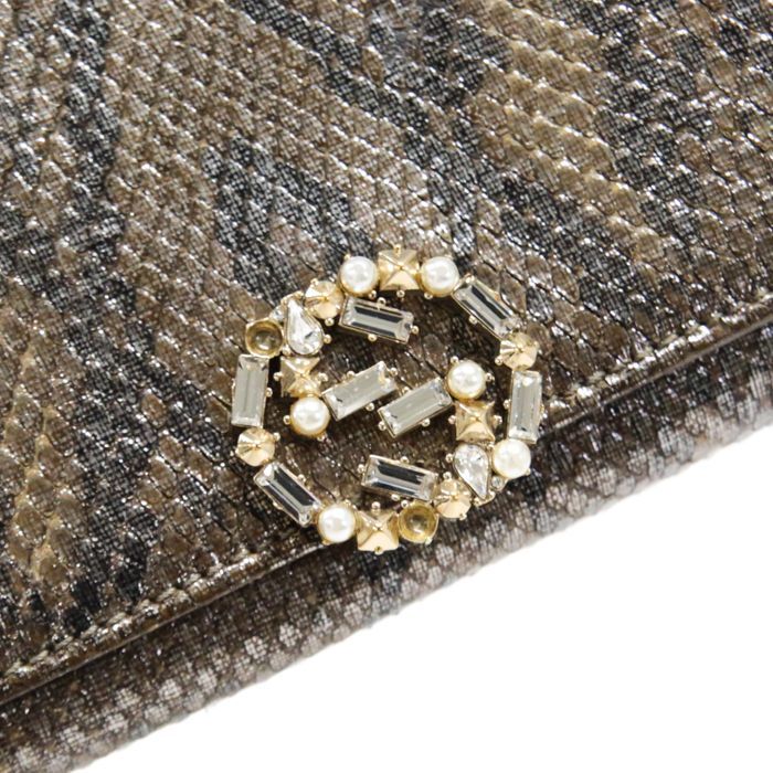 グッチ GUCCI コンチネンタルウォレット パイソン / レザー GG  