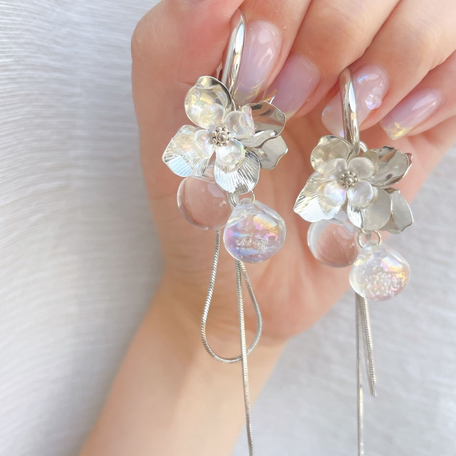 014】ハンドメイドピアス ハンドメイドイヤリング シルバー