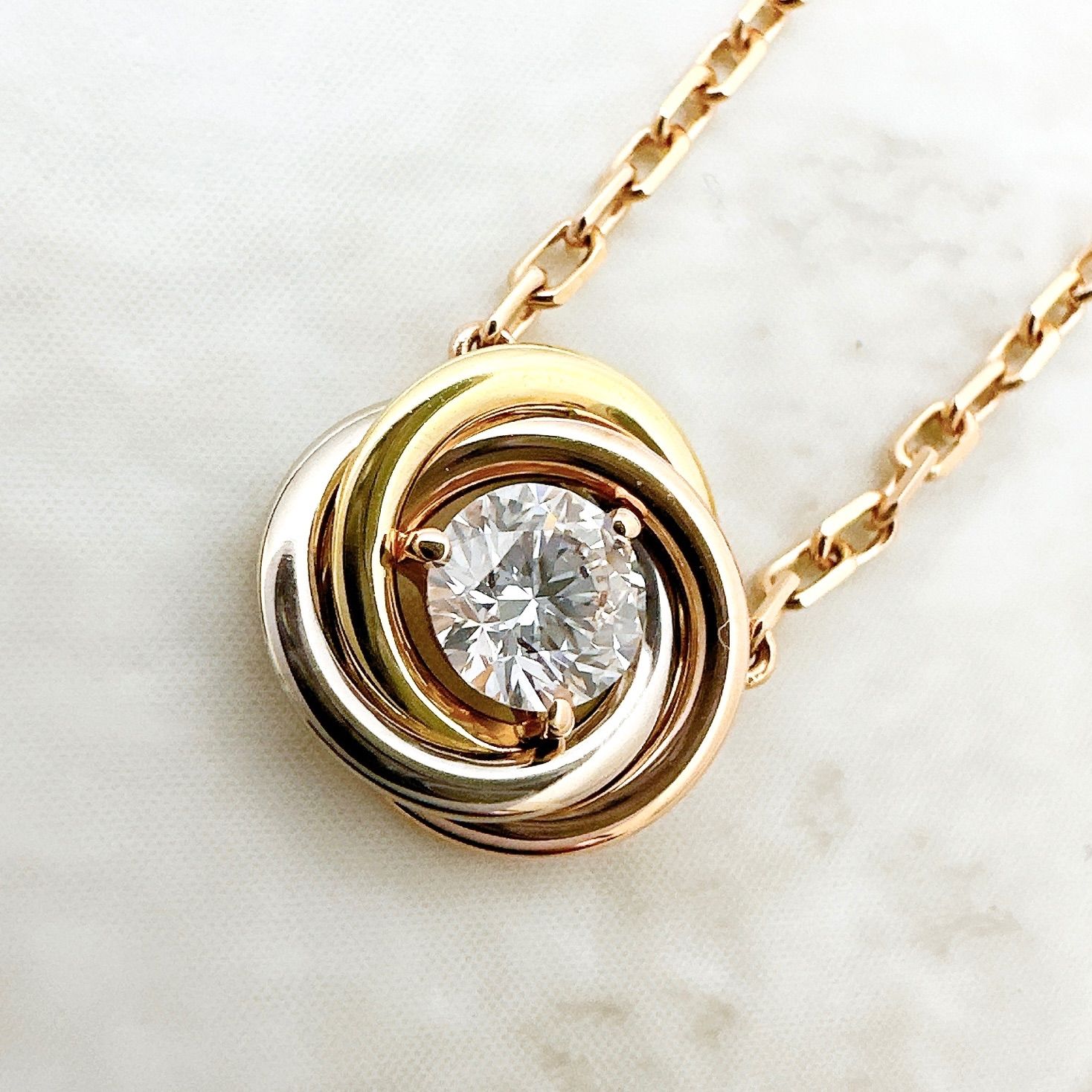 美品🌟Cartier トリニティ 1Pダイヤモンド スリーカラー