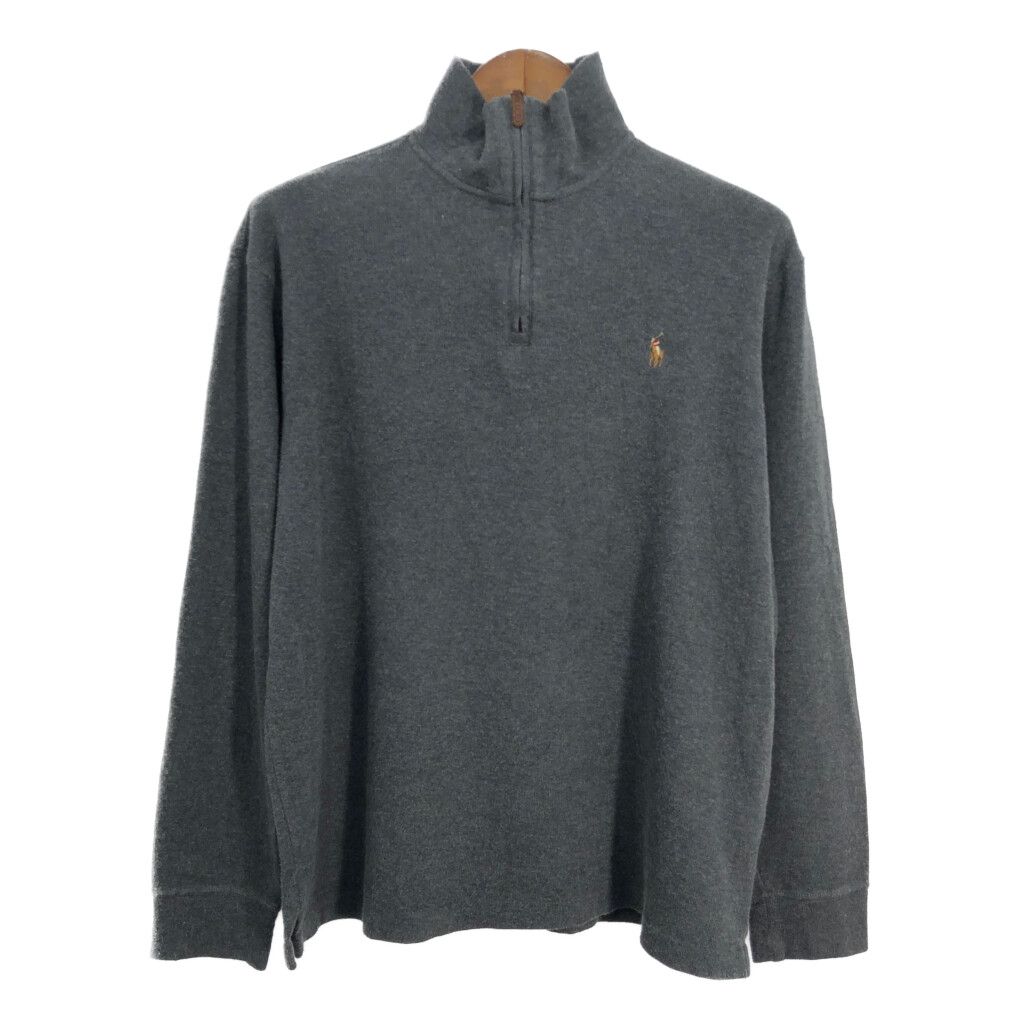 Polo by Ralph Lauren ポロ ラルフローレン ハーフジップ セーター グレー (メンズ L) 中古 古着 S2691