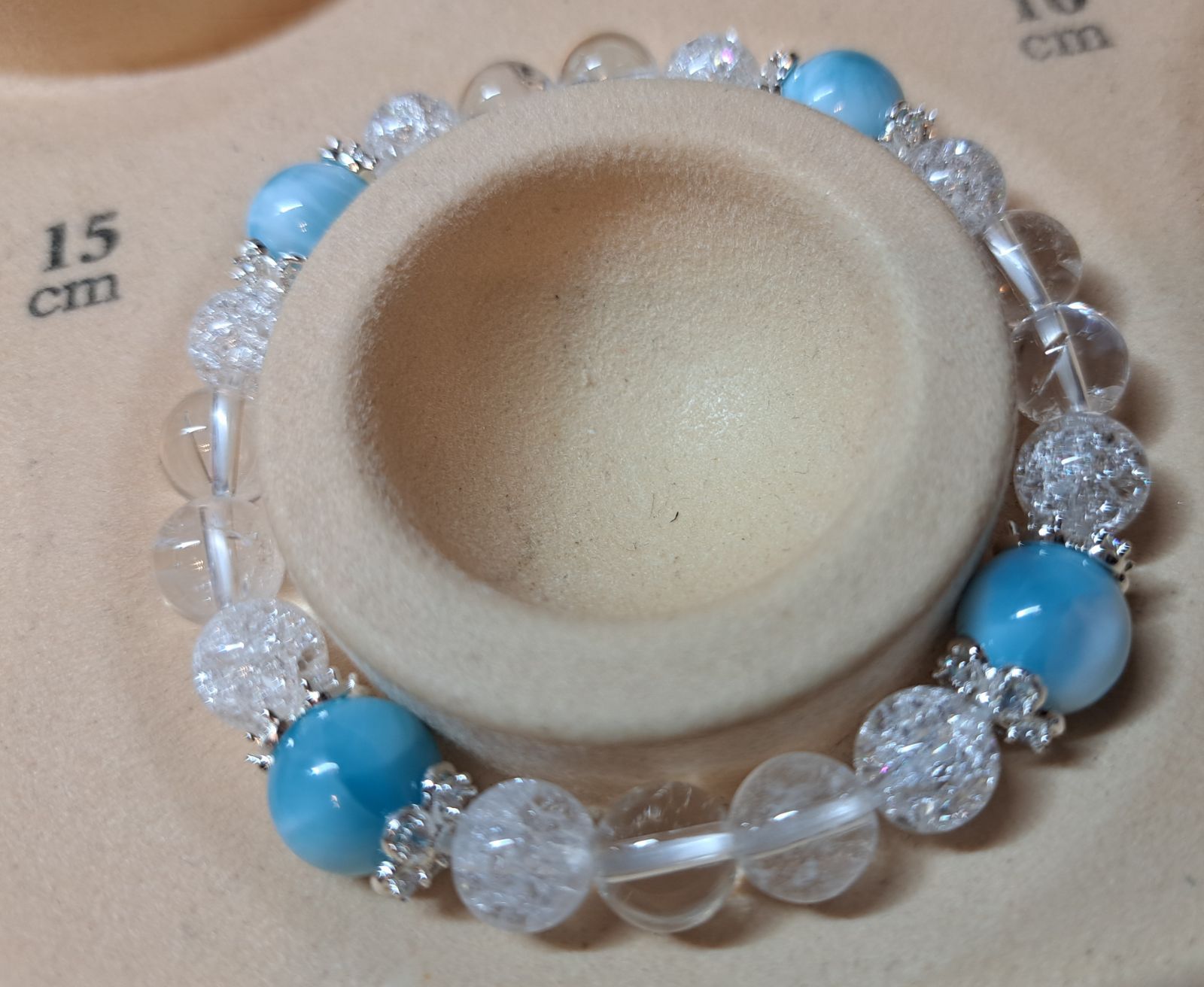 ラリマー×水晶ブレスレット ショップ こいけちゃん】ラリマー