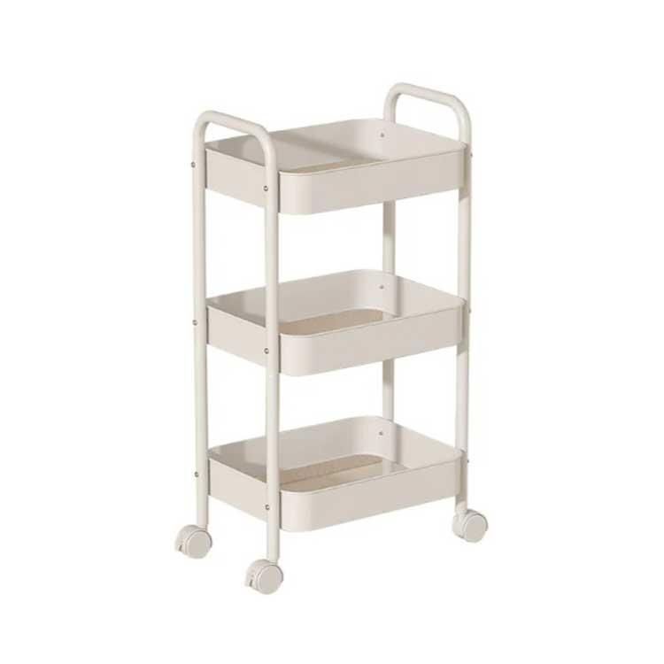ワゴン キャスター付き キッチンワゴン 3段 スチール製 収納ラック おしゃれ マルチワゴン キッチン収納 おもちゃ収納 VIECLAMMALAYSIA_COM