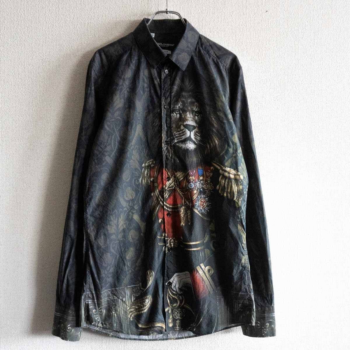 【美品】DOLCEu0026GABBANA【ライオン柄 シャツ】Du0026G ドルチェ＆ガッバーナ 25040636