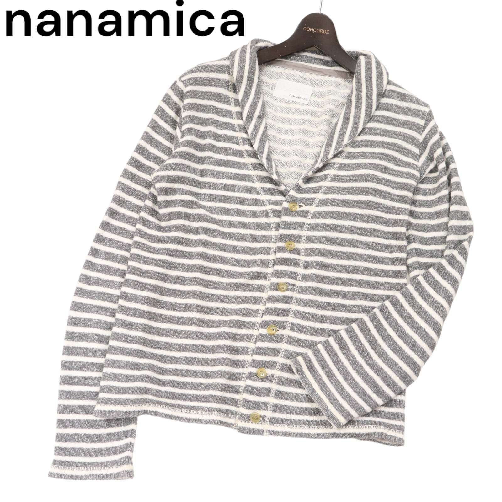 nanamica ナナミカ 通年 ショールカラー☆ ボーダー スウェット 