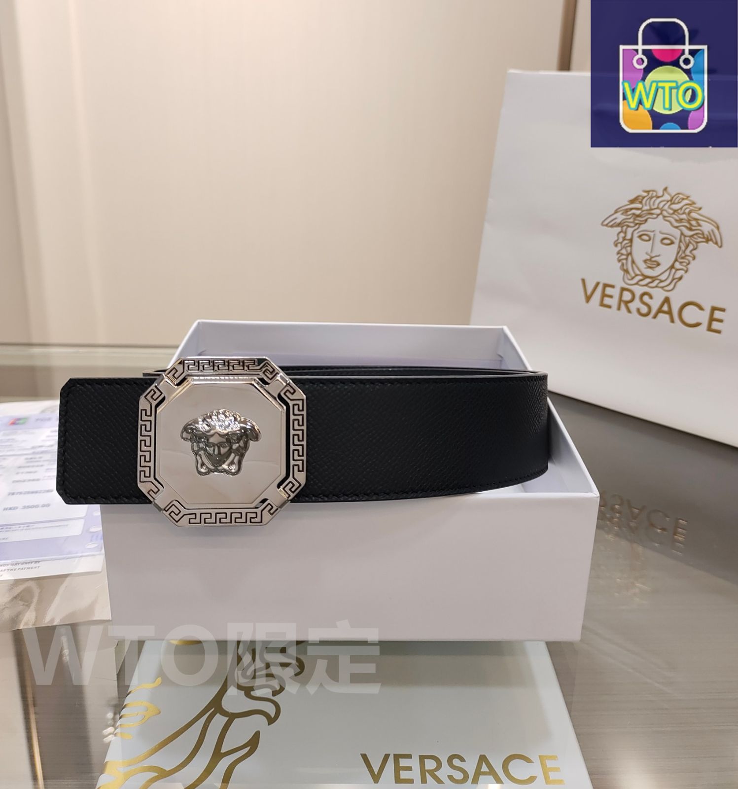 今日WTO】VERSACE ヴェルサーチ レザーベルト-1-XQ41 - メルカリ