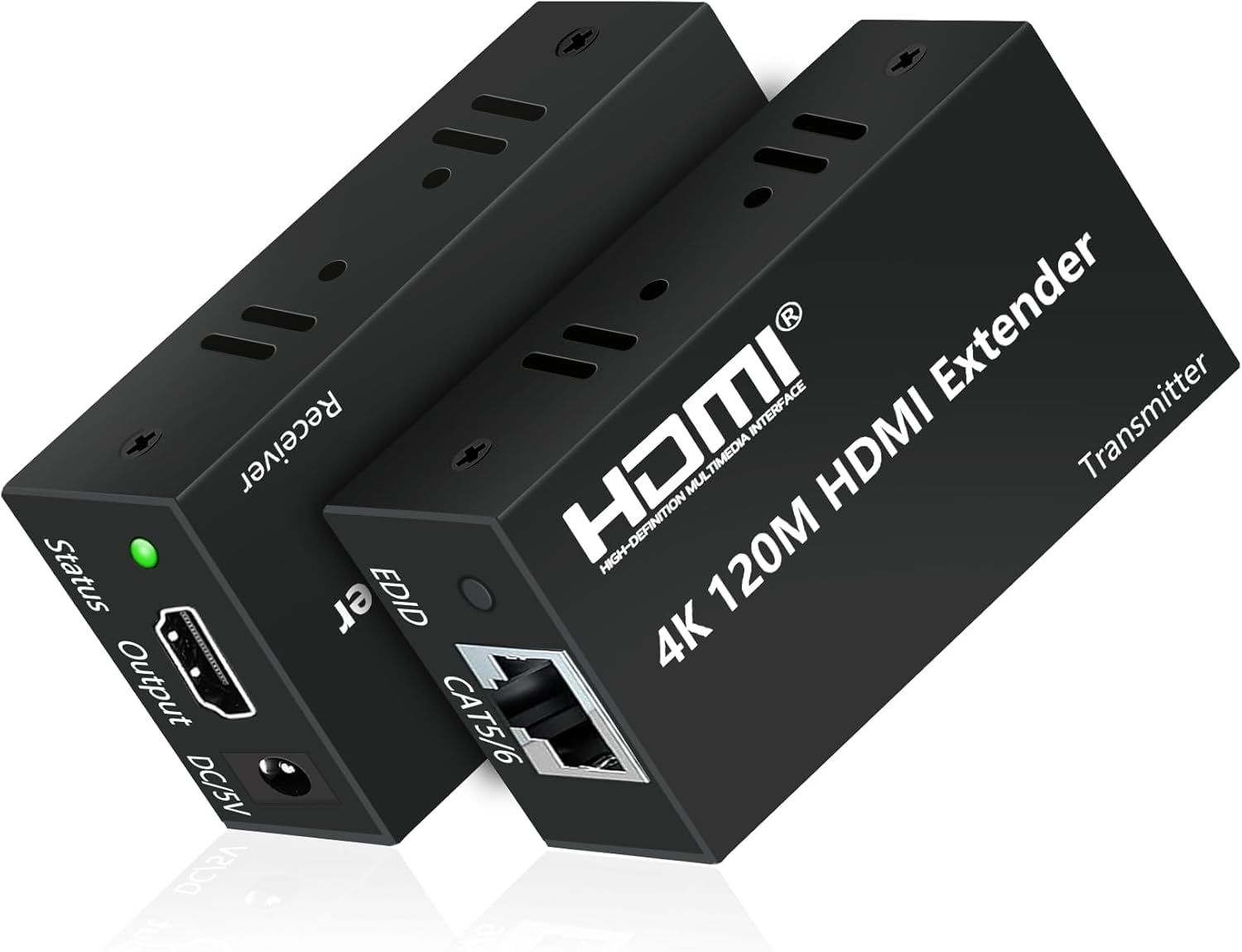 4K エクステンダー HDMI エクステンダー 120M 遠距離 Extender 延長器 PC 入力 イーサネット CAT6 伝送 HDMI 有線LAN 延長アダプター HDCP対応 EDIDコピー機能付き TV モニター 防犯カメラ 出力 PSE