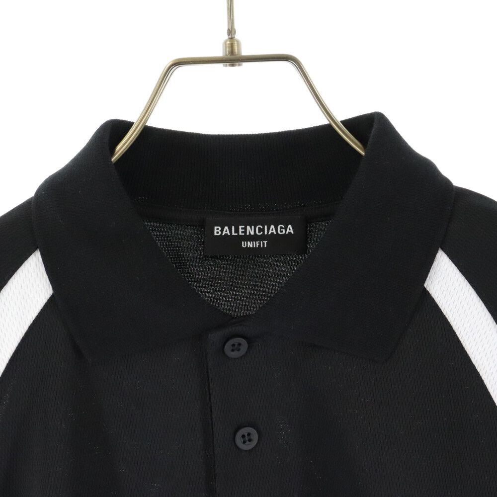BALENCIAGA (バレンシアガ) 22SS ロゴ刺繍レイヤードデザインスポーツ半袖ポロシャツ ブラック 661507 TKVA5 - メルカリ