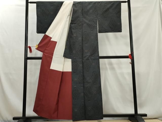 平和屋着物□本場大島紬 源氏車文 正絹 逸品 DAAU1736xg