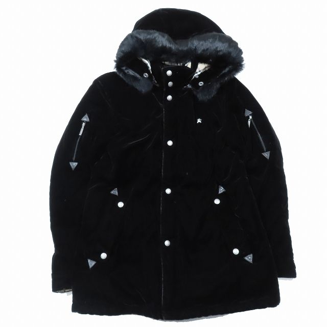 美品 バーバリーブラックレーベル BURBERRY BLACK LABEL ベロア ダウン 