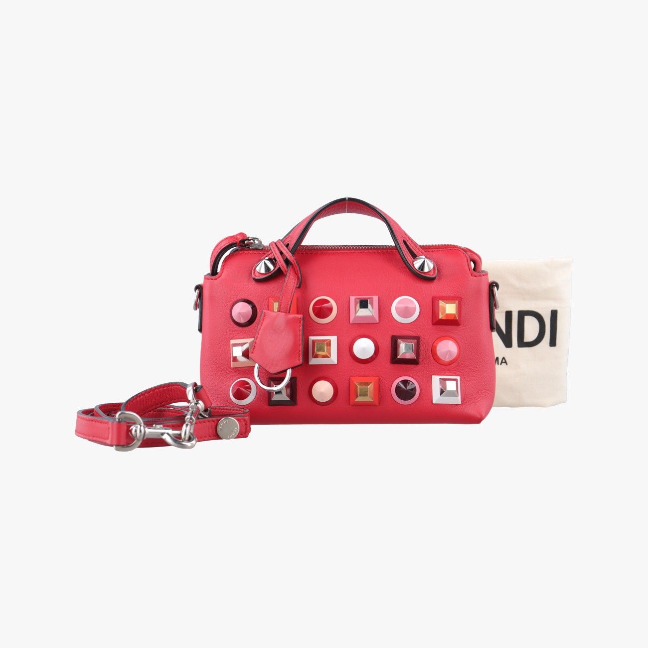 フェンディFendiバイザウェイ レッド レザー 8BL135 8BL135-9DF 178-8762