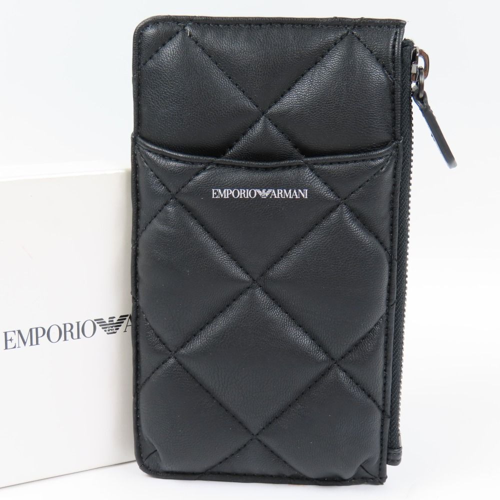 77926 Emporio Armani エンポリオ・アルマーニ キルティング iPhone 小銭入れ付き カードケース付き 財布兼スマホケース  メンズ スマホケース