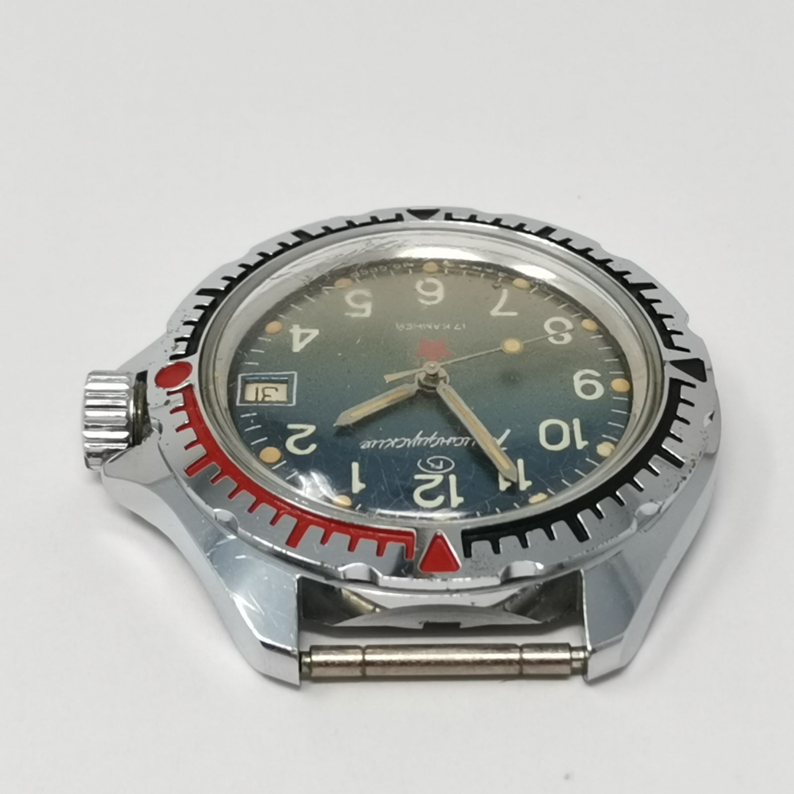 旧ソ連製 VOSTOK ボストーク コマンダスキー 17石 手巻き ブルー文字盤 