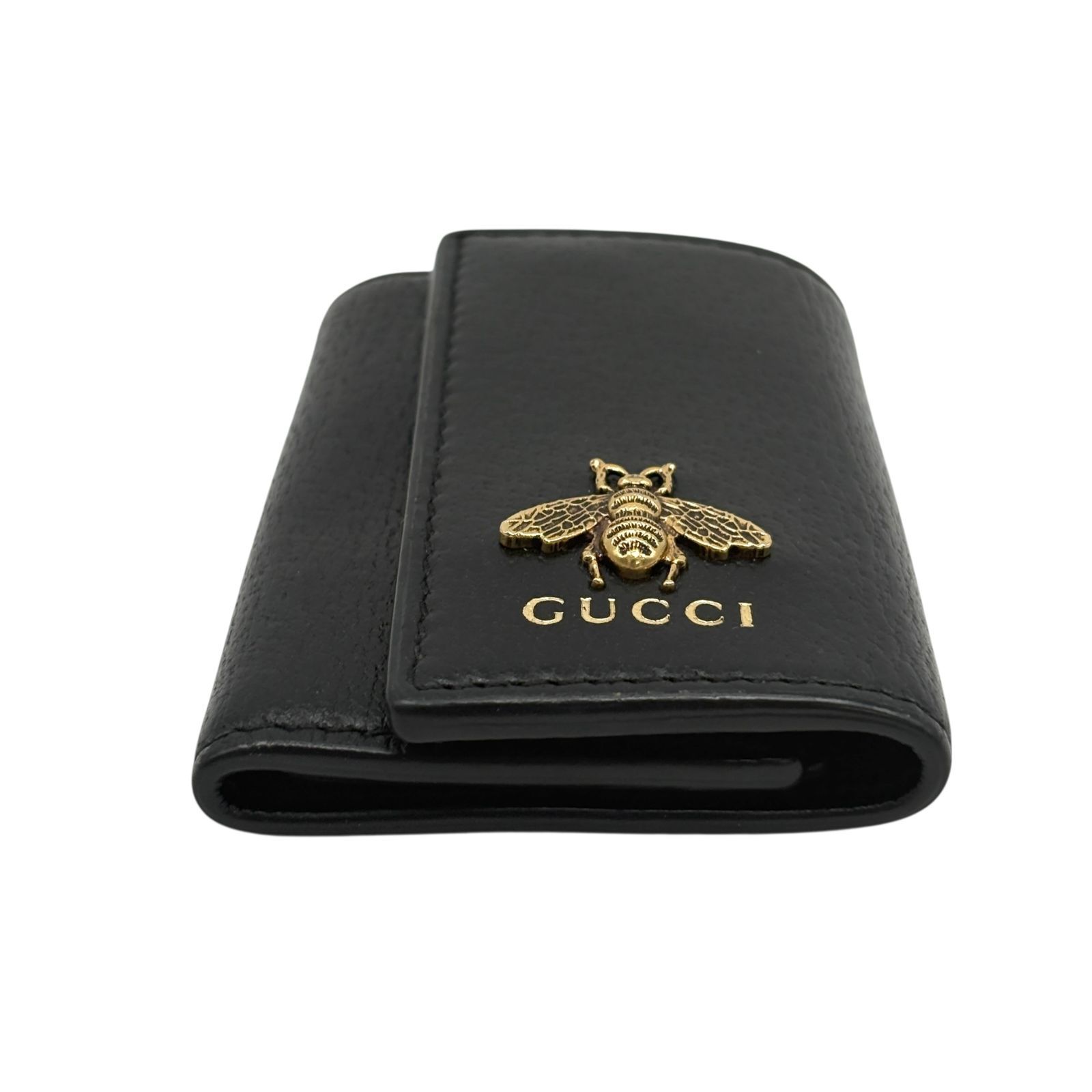 グッチ GUCCI アニマリエ メタル Bee キーケース ブラック GUCCI グッチ キーケース アニマリエ メタル ビー Bee レザー 6