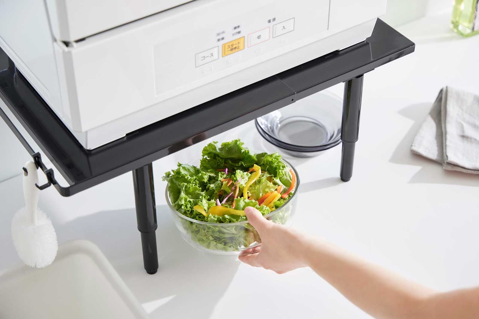 カウンターに載せられる伸縮食洗機ラック ハイタイプ
