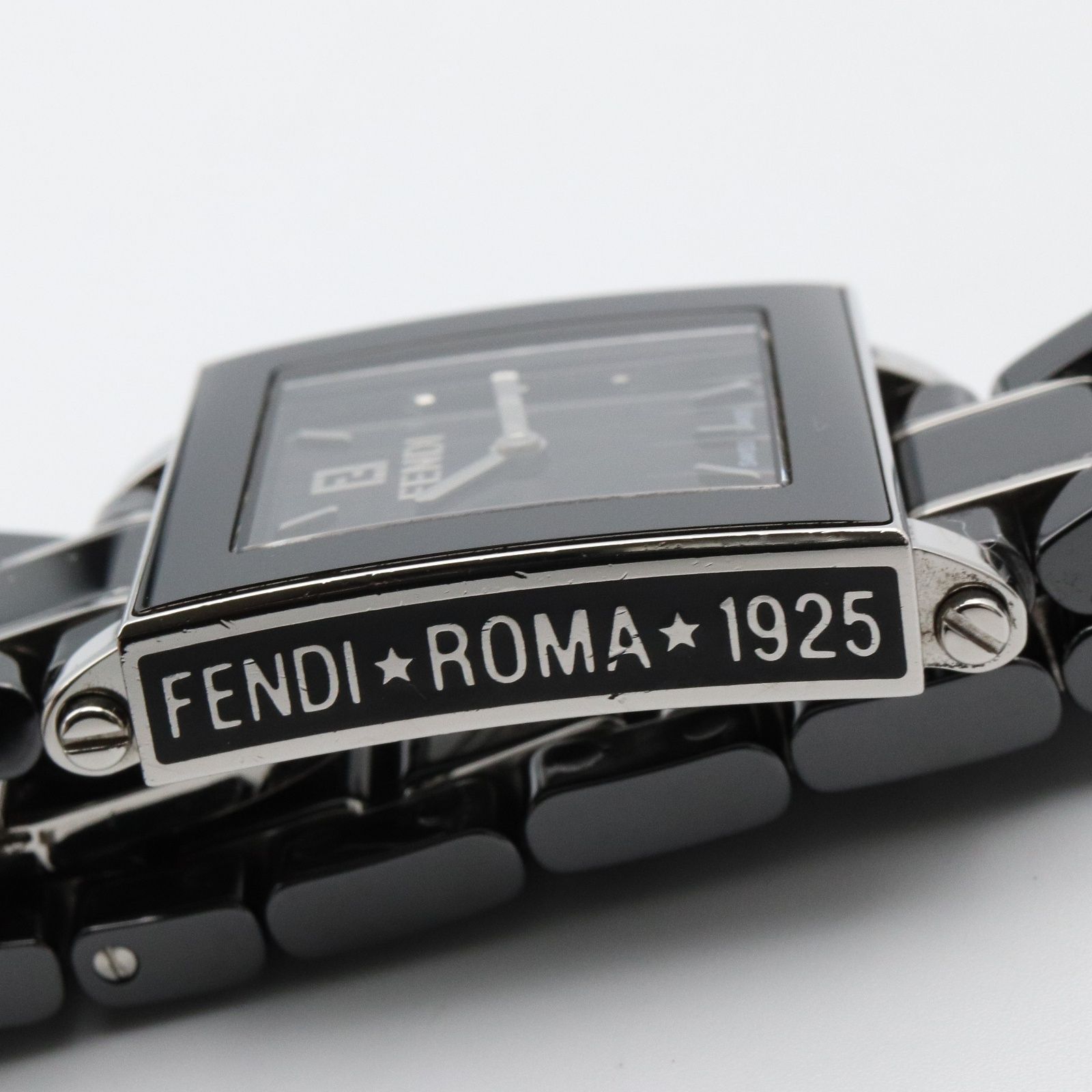 フェンディ FENDI 6200L クアドロ ダイヤ セラミック腕時計 シェル フェンディ FENDI 腕時計 クアドロ 6200L ブラック ステンレス