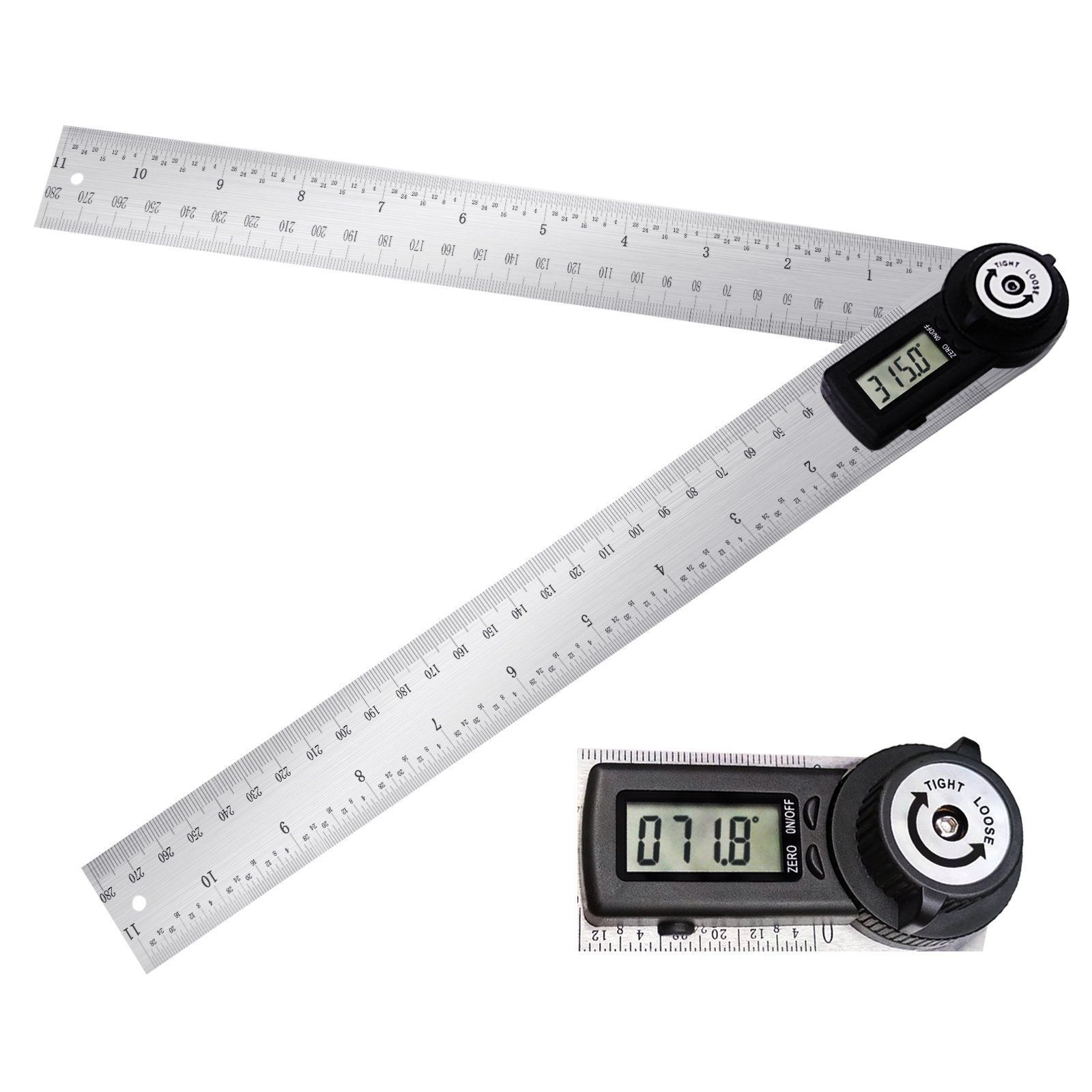 TEKCOPLUS デジタル角度計 分度器 角度定規 60cm 360度自由調整 車 工具 構造物 ボート 木工 機械加工などの分野に最適