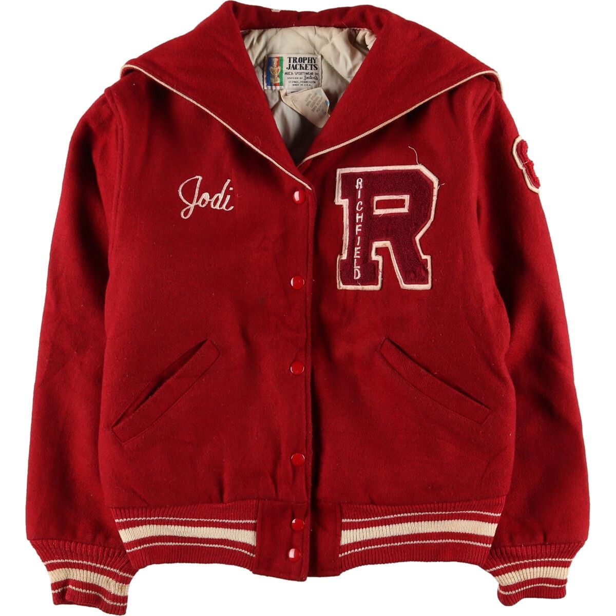 古着 80年代 TROPHYJACKETS ウールスタジャン アワードジャケット バー 