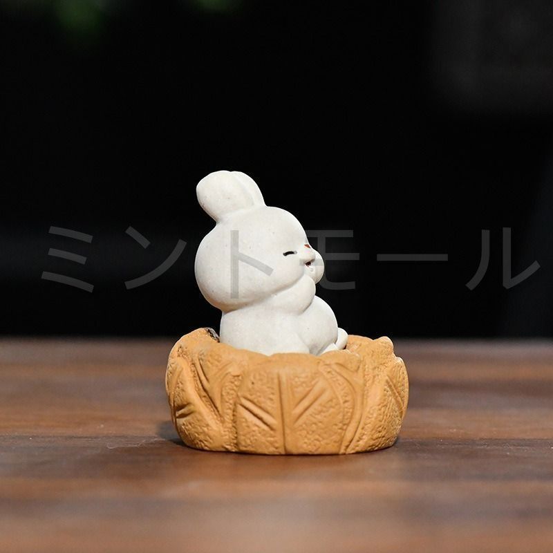 兎 うさぎ 置物 オブジェ 紫砂 干支 干支飾り 風水グッズ 幸運 長寿