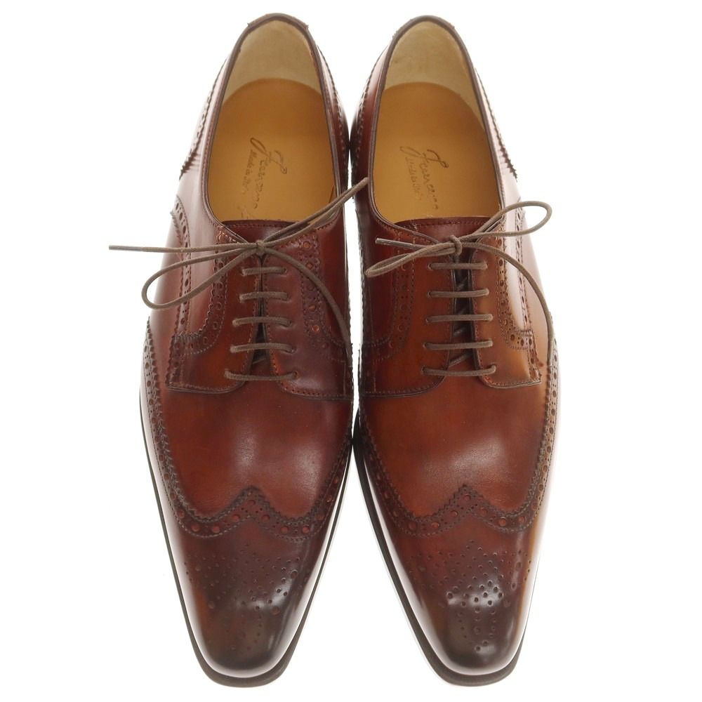 フランチェスコ ベニーニョ BENIGNO ウイングチップ ドレスシューズ ブラウン サイズ6 1 2 メンズ