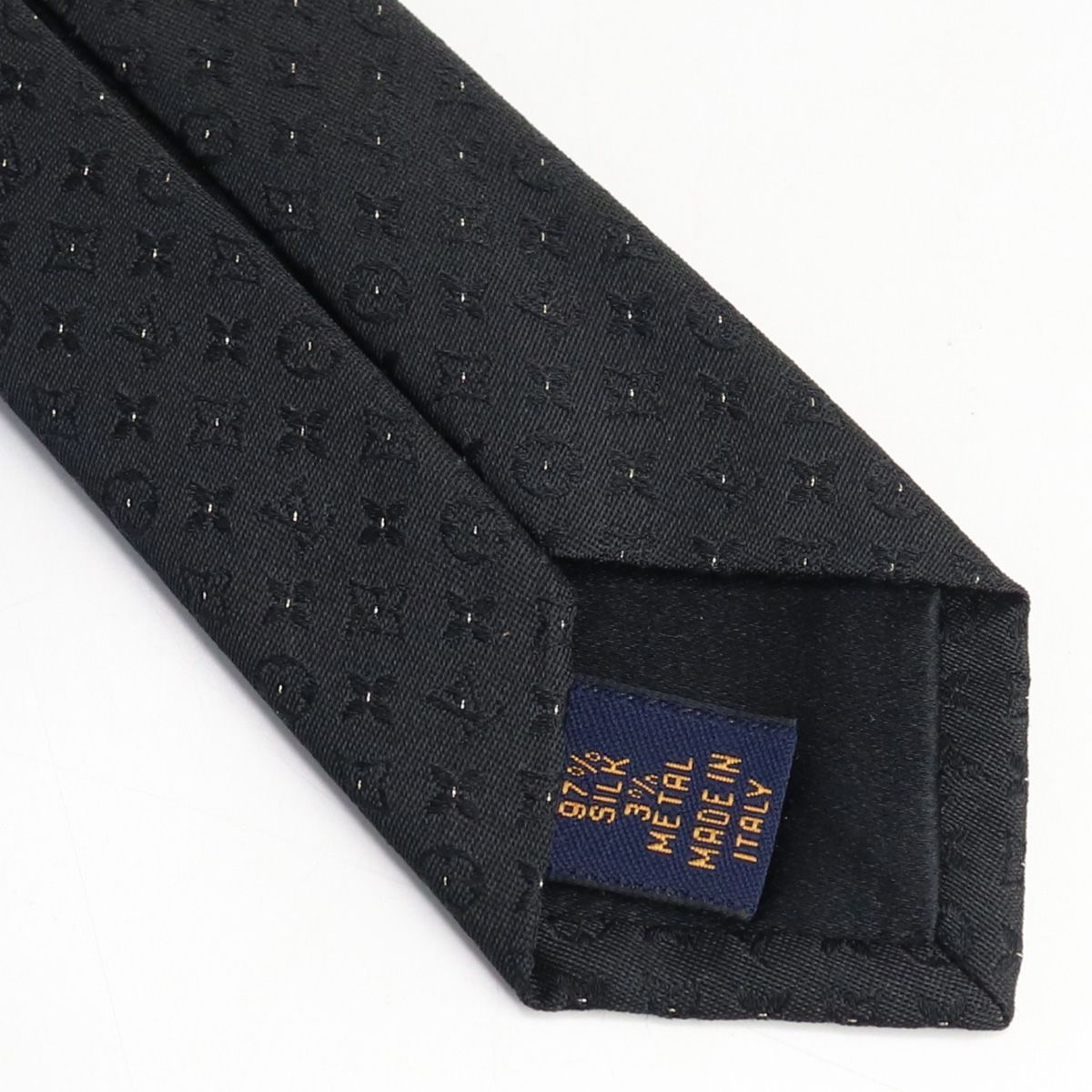 ルイヴィトン シルク モノグラム ネクタイ M75294 ブラック【中古