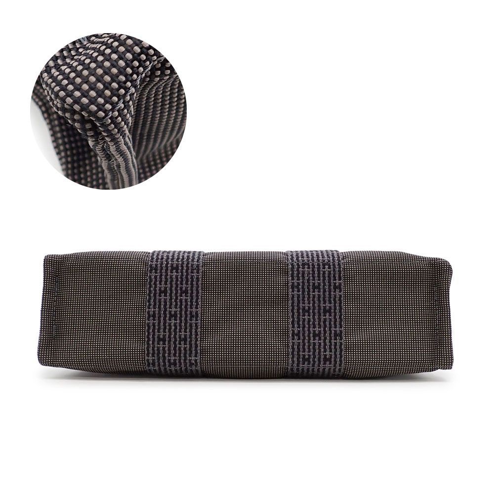 未使用品・訳アリ HERMES エルメス エールライン トートPM トートバッグ ハンドバッグ 101056M ナイロンキャンバス グレー シルバー金具 未使用品・訳アリ エルメス エールライン トートPM トートバッグ