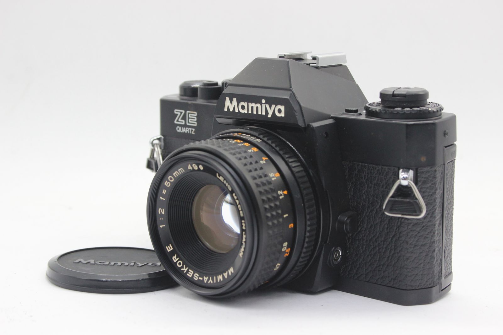 【返品保証】 マミヤ Mamiya ZE Quartz ブラック Mamiya-Sekor E 50mm F2v ボディレンズセット s3585 フィルムカメラ