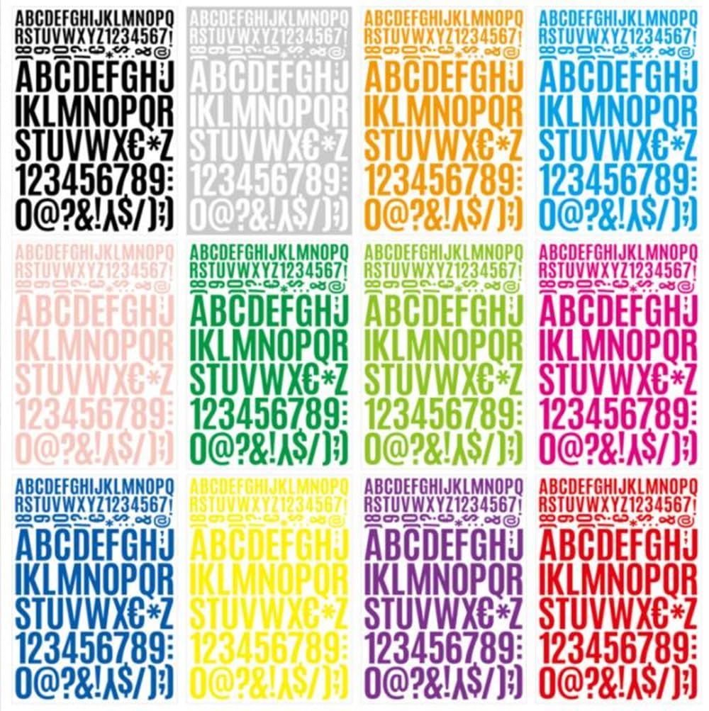 【特価商品】サムコス シール アルファベット 大文字 数字 ステッカー 8色 8枚セット 防水 PVC製 2と4cm 大文字 小文字 数字 ステッカー  日記 手帳素材/ドア/ロッカー/キッチン/アドレス/メールボックス用メールボックスナンバーステッカー ネーム