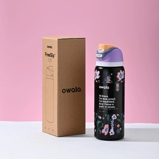 新品 OWALA 水筒 限定品 ストロー内蔵 漏れ防止 真空断熱 24oz