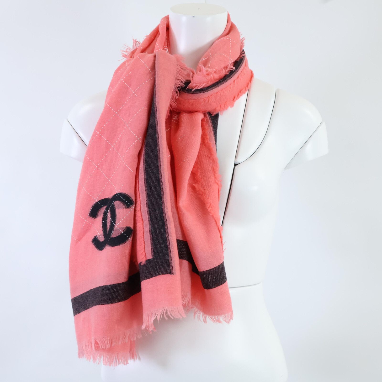 シャネル 【美品】ココマーク カシミヤ x シルク 大判