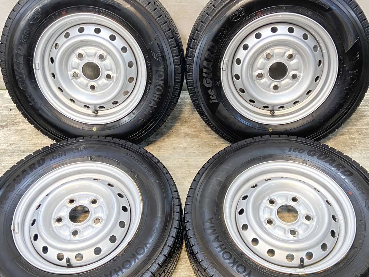 165|80R13 94|93LT ヨコハマ アイスガード iG91 ダイハツ純正 13x5.0 114.3-5穴 タイヤ スタッドレスタイヤ ホイールセット 4本セット w13250926017