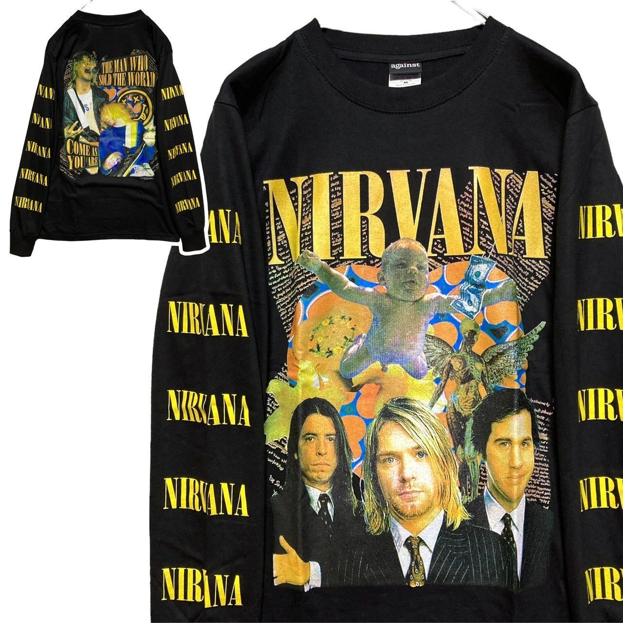 ⭐︎ ニルバーナ NIRVANA カートコバーン 赤ちゃん 黒 長袖 Tシャツ
