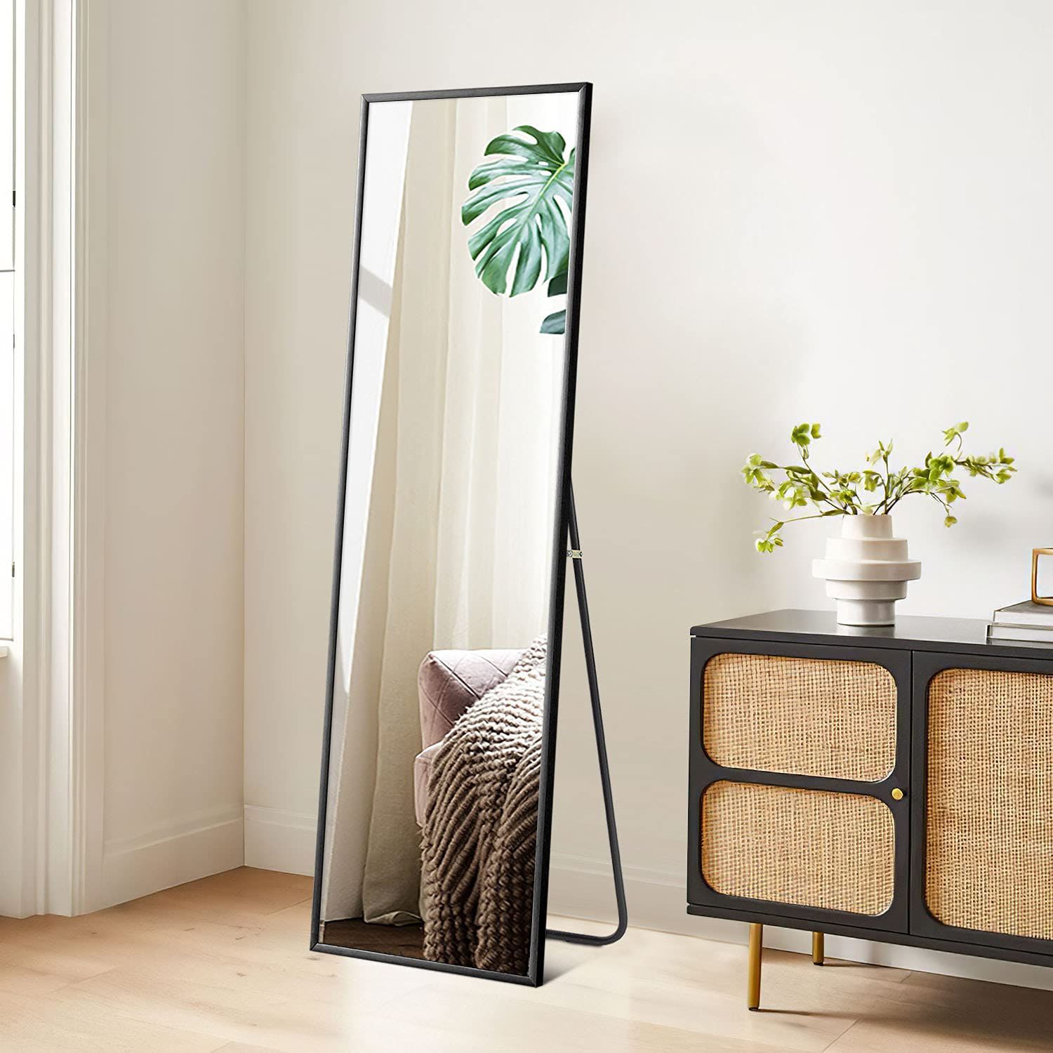 MiraHope 全身鏡 壁掛け鏡 ブラック, 180*60CM