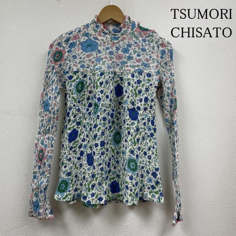TSUMORI CHISATO ツモリチサト Tシャツ 長袖 シワ 加工 花柄 総柄  