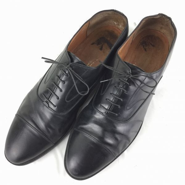 Vintage Ferragamoフェラガモ ビジネスシューズ〈黒/BLACK〉ストレート 