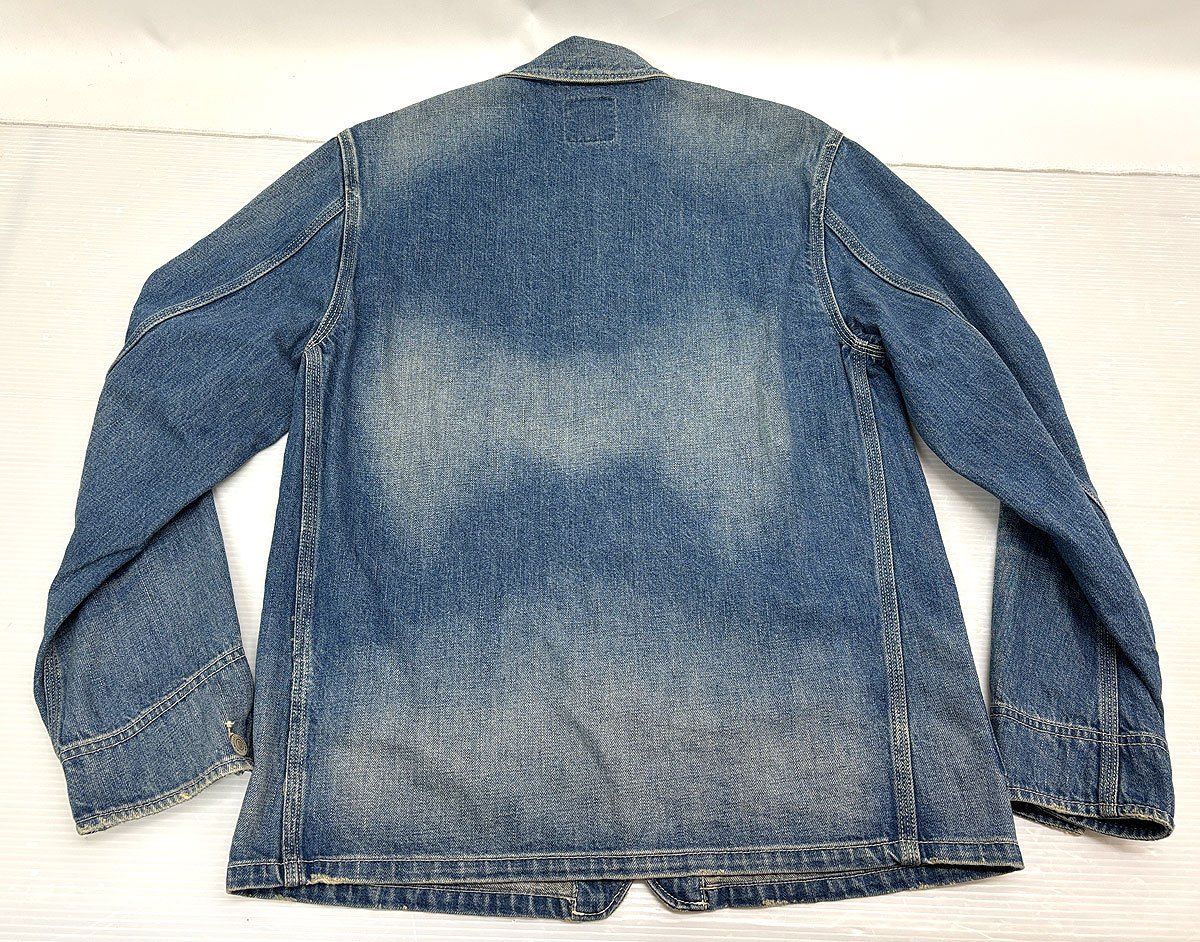 桃太郎ジーンズ 03-054 デニム カバーオール USEDダメージ加工