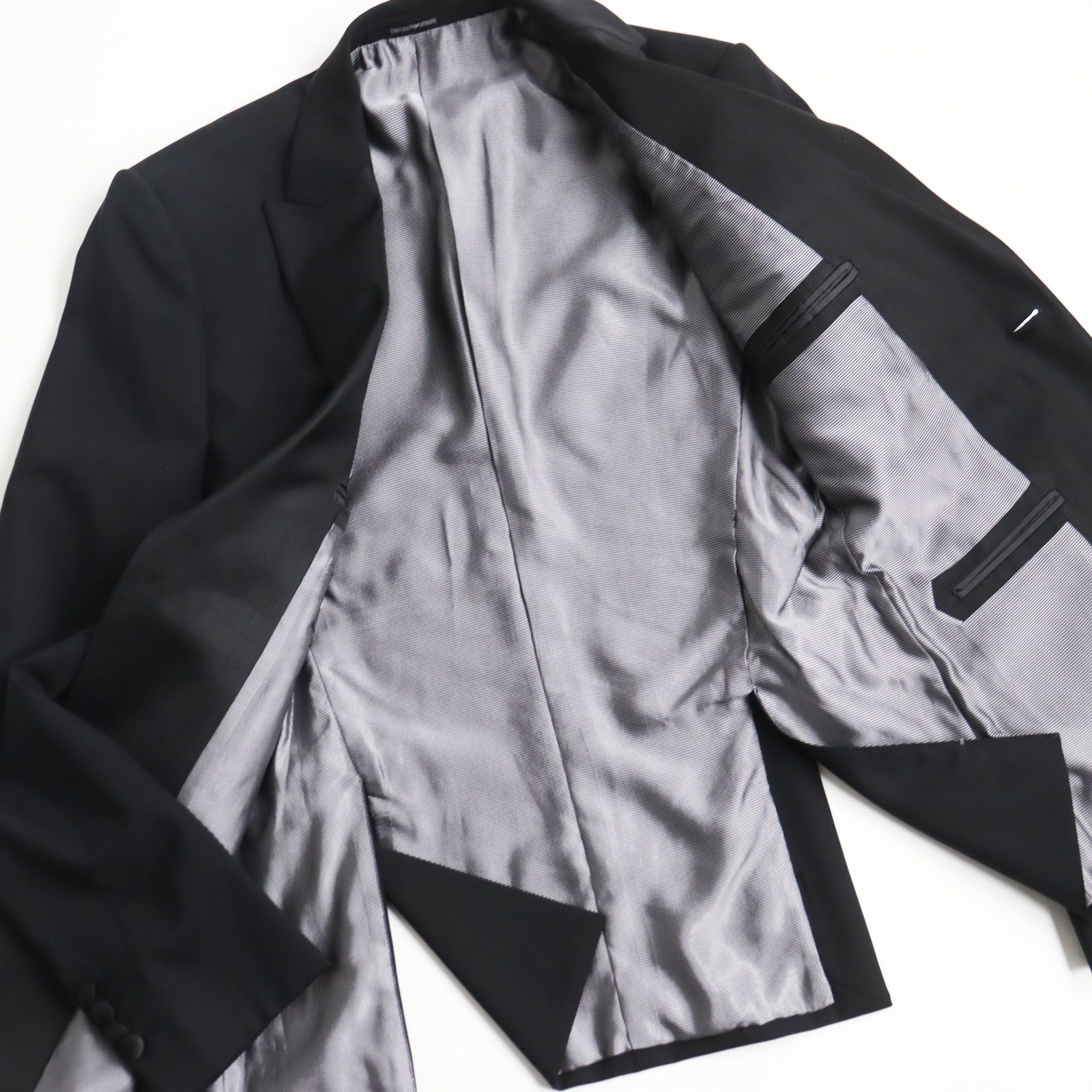 極美品 Emporio Armani エンポリオアルマーニ シルク混 黒タグ M