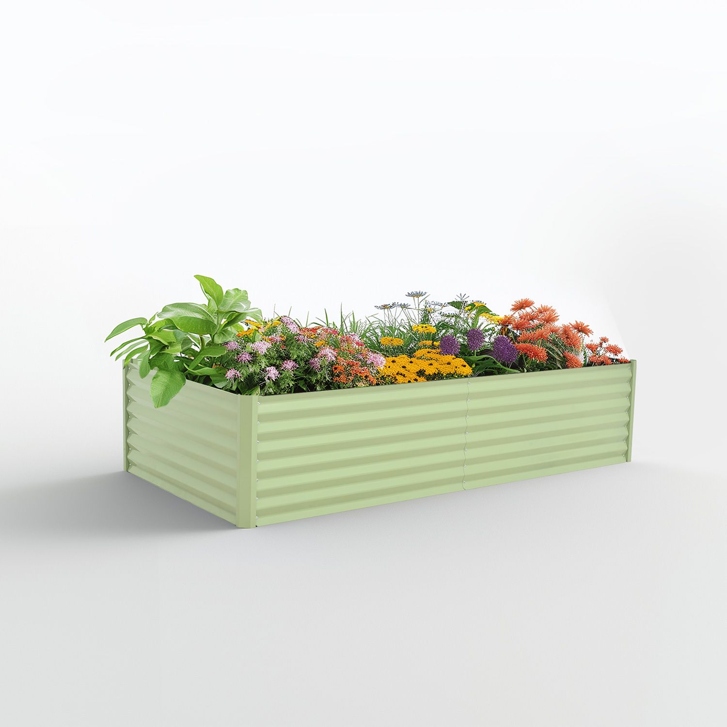 レイズドベッド ガーデンベッド L200×W100×H45cm 大型 腐らない 庭 野菜 プランター 果物栽培用 ガーデンフレーム おしゃれ 組立簡単 ガーデンボックス 屋外 家庭菜園 DIY ペールグリーン
