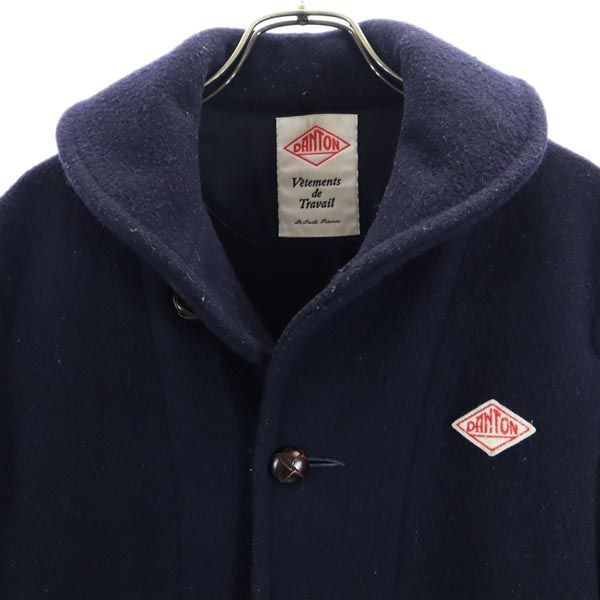 ダントン ウールブレンド ロゴ刺繍 コート 40 ネイビー Danton