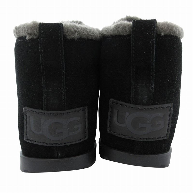 値下げ中‼️UGG 22cm ブラック ムートンブーツ ベルクロ アグ UGG Pumped Lace Up ムートンブーツ ショート ボア 22cm 黒